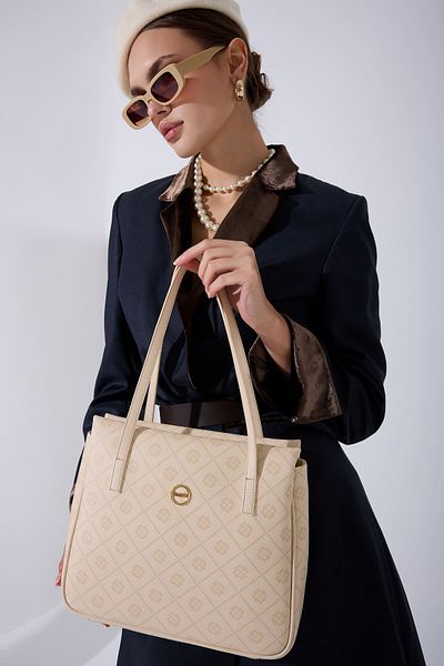 Fossil Beige Women's Hand and Shoulder Bag 05Fo25Y5035