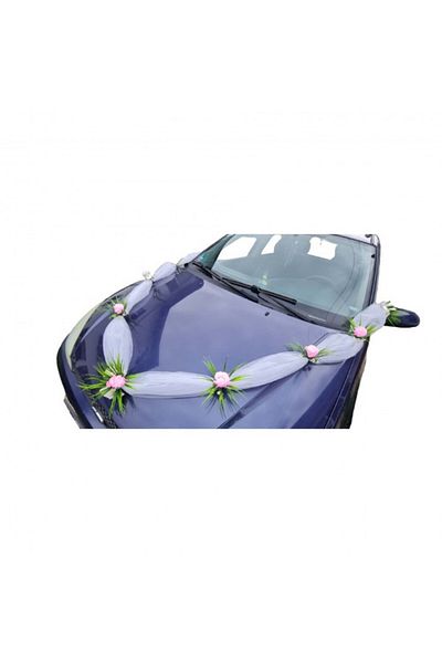 dalimag Aranjament floral, masini, tematica nunta, roz, 3 m, trandafiri