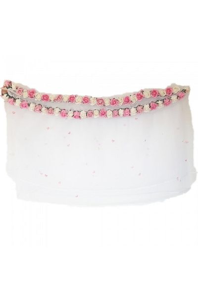 dalimag Tul pentru decor cristelnita, trandafiri sapun roz si albi, 230 cm