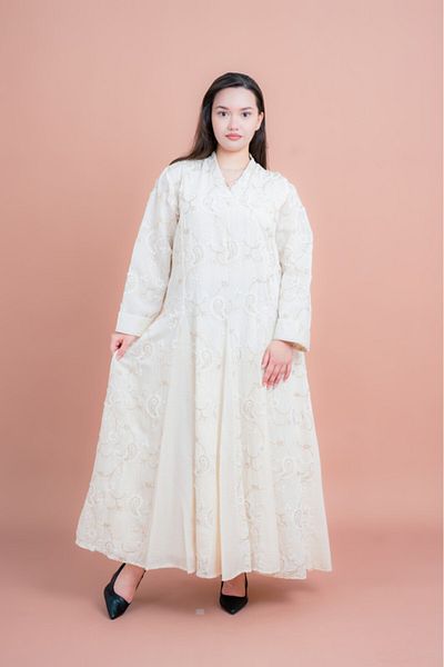IKKXA Petal Grace Embroidered Jalabiya