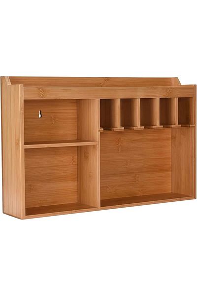 TOOLZILLA Power Tool Organizer Wall Mounted, with 5 Hanging Slots, Solid Wood Tool Storage, Garage, Warehouse