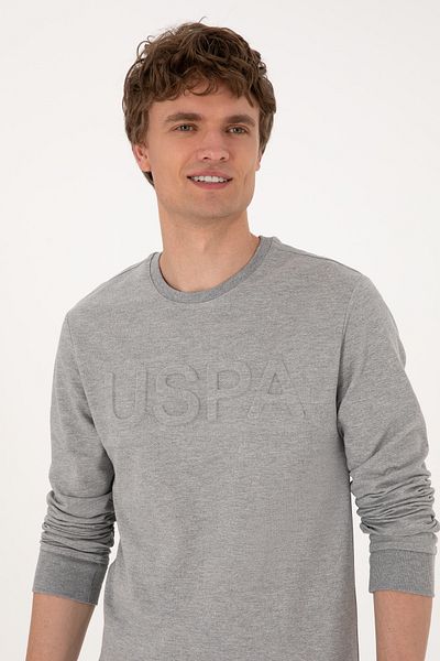 U.S. Polo Assn. Men's Gray Melange Basic Sweatshirt 50289058-Vr086