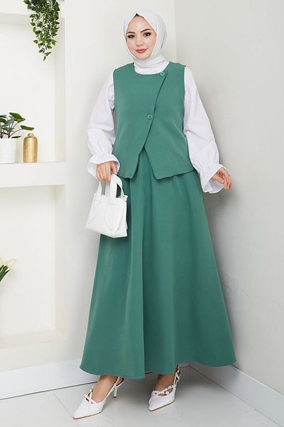 InStyle Asymmetric Vest Double Suit Mint Green