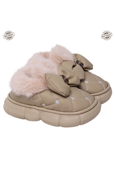 Generic Children's fur-lined boots, thick soles, for indoors and outdoors, size 32-33, Beige