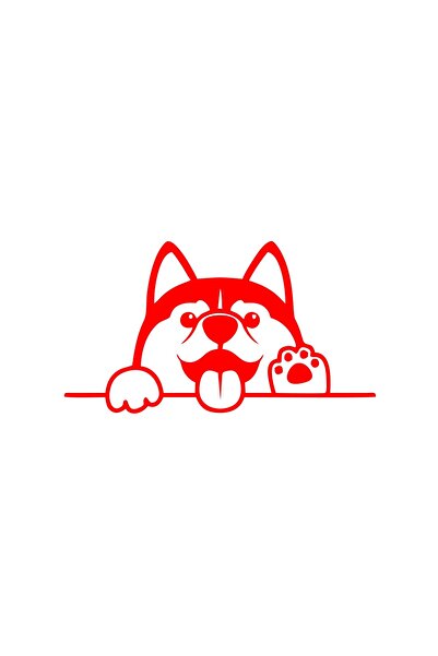 Reysa Tasarım ملصق سيارة كلب متأرجح مقاس 17x17 سم باللون الأحمر