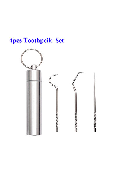 Choice6 مجموعة أعواد أسنان من 4 قطع، خيط تنظيف أسنان قابل للاستبدال، حامل خيط...