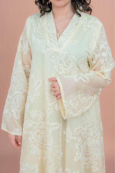IKKXA Floral Embroidered Jalabiya