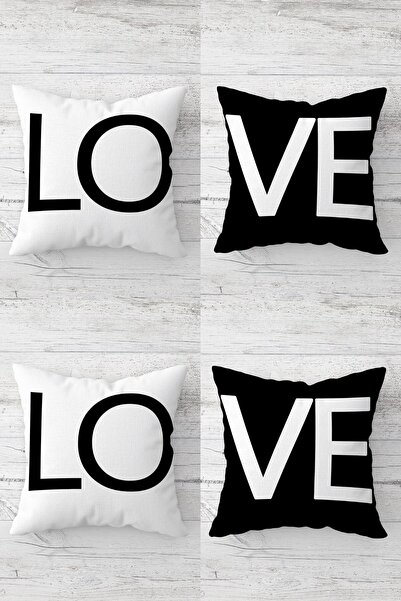 MENTEŞ HOME LOVE Μήνυμα Γραπτό Κρυφό Κάλυμμα Μαξιλαριού Παπλώματος με φερμουά...