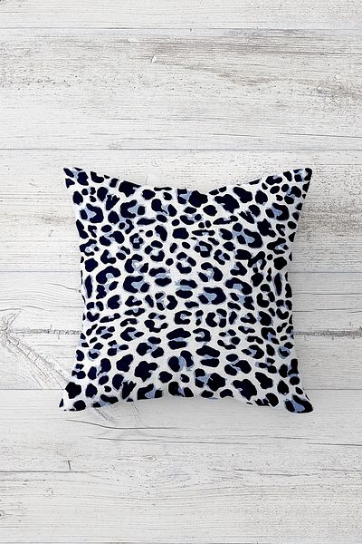 MENTEŞ HOME Set de huse de pernă cu fermoar ascuns cu model leopard roz albastru (4 bucăți)