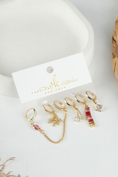 Jack Ferrero Gold Women's Steel 6-Piece Earring Set