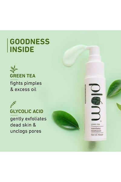 PLUM Green Tea Mattifying Moisturizer 50 ml | Oil-free, Lightweight Face Hydrator