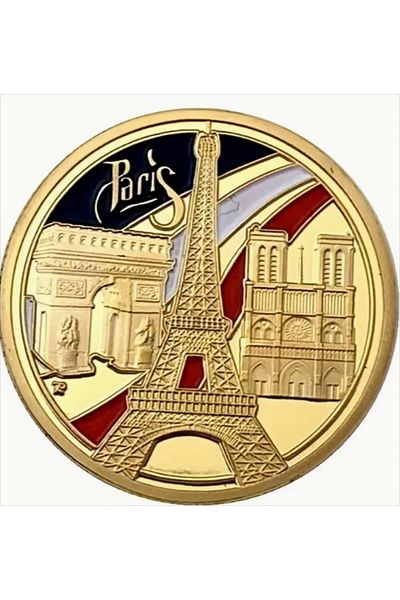 Esen Store Metal Commemorative Coin (Gold, Paris Eiffel Tower)