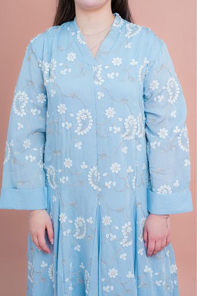 IKKXA Petal Grace Embroidered Jalabiya