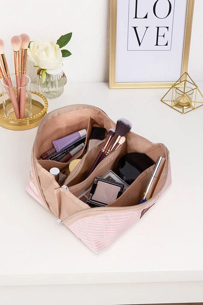 MorPort Multi-Purpose Makeup Bag with Handle and Large Compartment Travel Type Cosmetic Organizer