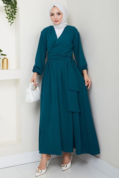 InStyle Set albastru petrol cu fustă bolero cu curea