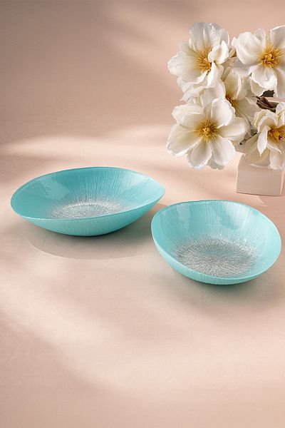 Emsan Pastel 2 Piece Glass Gondola 30 cm Blue