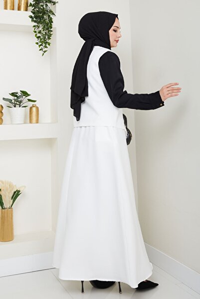 InStyle Asymmetric Vest Double Suit White