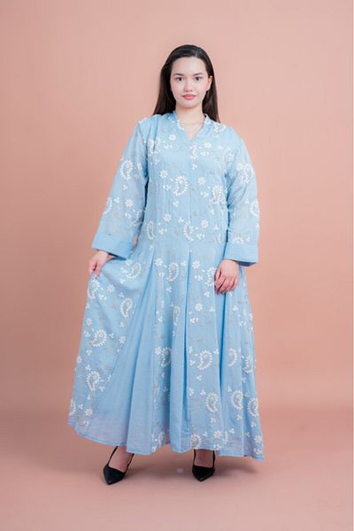 IKKXA Petal Grace Embroidered Jalabiya