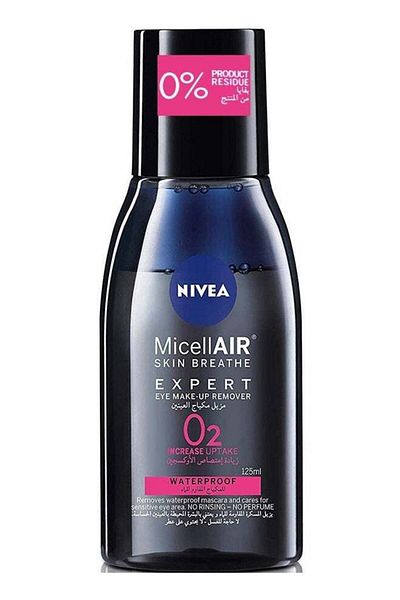 NIVEA MicellAIR Expert Waterproof Makeup Remover For Face And Eyes, 125ml