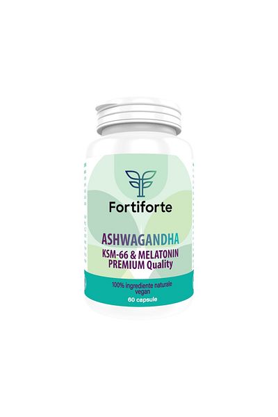 Fortiforte Food supplement ASHWAGANDHA KSM-66 & MELATONIN PREMIUM Quality, Fortiforte, 60 capsules