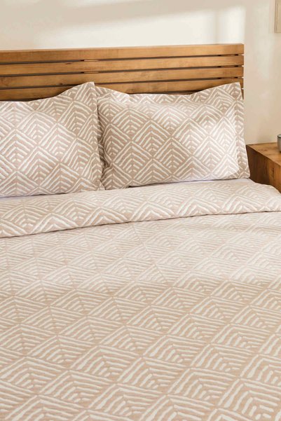 Kaşmir Home Space Double Bedspread Set Beige