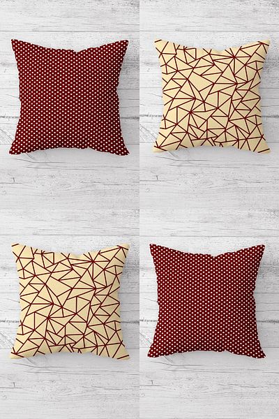 MENTEŞ HOME Set de huse de pernă cu model mozaic geometric cu fermoar ascuns (4 buc.)