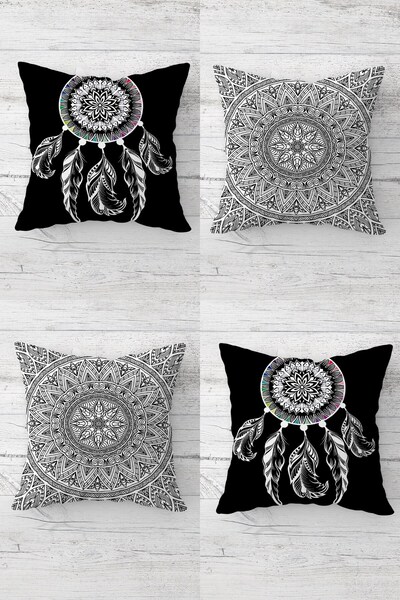 MENTEŞ HOME Σετ μαξιλαροθήκης Dream Catcher με μοτίβο Ethnic με κρυφό φερμουά...