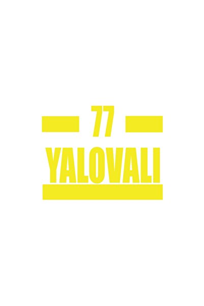 Reysa Tasarım 77 ملصق سيارة يالوفالي 17x17 سم أصفر