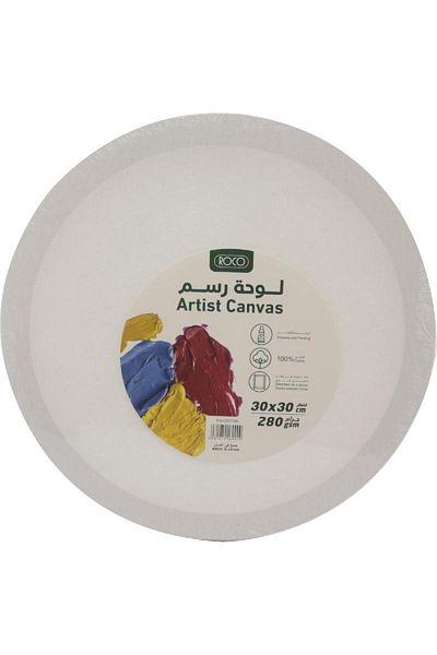 Roco Stretched Canvas Round Rough Finish 30 X 30cm