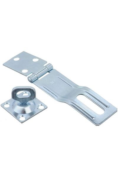 ACE Heavy Duty Construction Durable and Long Lasting Fixed Staple Safety Hasp Silver 3.25inch
