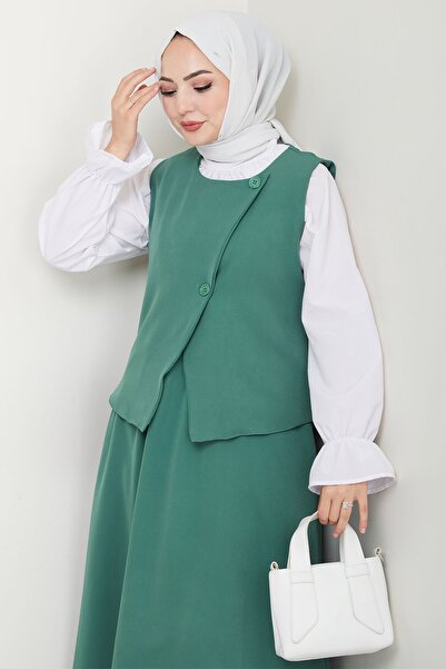 InStyle Asymmetric Vest Double Suit Mint Green