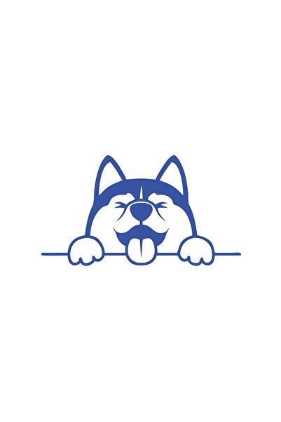 Reysa Tasarım ملصق سيارة على شكل كلب مقاس 17 × 17 سم باللون الأزرق