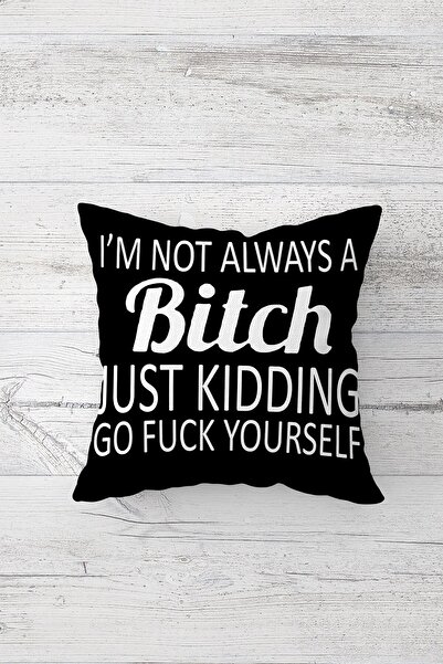 MENTEŞ HOME Комплект калъфки за възглавници със скрит цип с надпис Bitch Written (4 бр.)