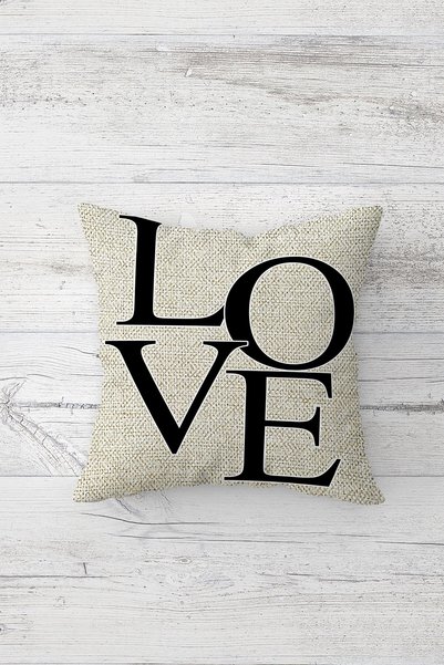 Generic Brand Home Love Rose Vintage Combination Hidden Zippered Throw Pillow Cover Sofa Pillow Case Set (4Pcs)