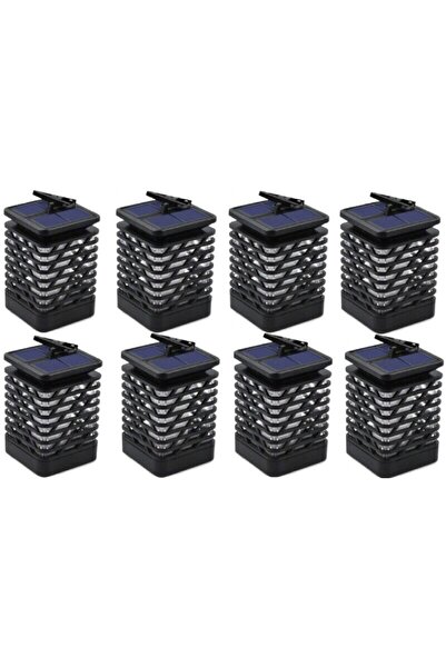 HOZRO Set 8 Solar Lamps HOZRO, Flame Effect, Elegant Design