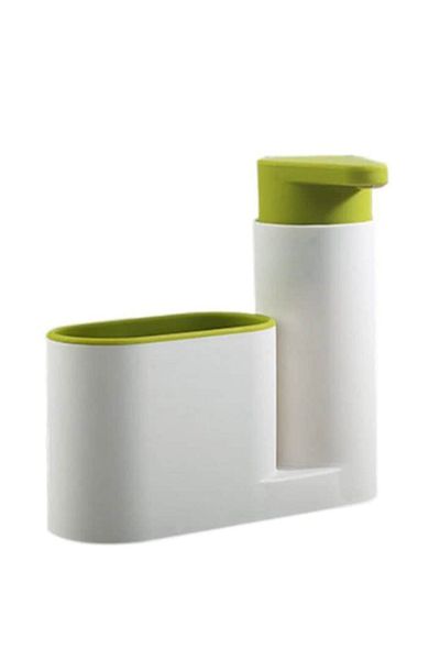 HOZRO Organizator de chiuvetă HOZRO cu dozator de săpun integrat, design practic și funcțional pentru bucătărie sau