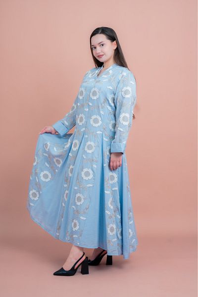 IKKXA Floral Embroidered Modern Jalabiya