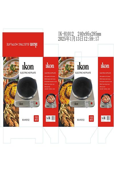 Ikon Single Burner Electric Hot Plate, 1500W, IK-H1012
