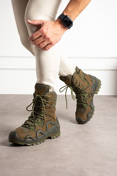 SINGLE SWORD Four Seasons Wearable Genuine Leather Military Tactical Summer Zippered Khaki Boots