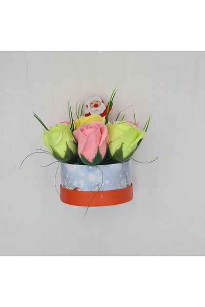 dalimag Aranjament floral deosebit, Craciun, 7 trandafiri, mos craciun 1
