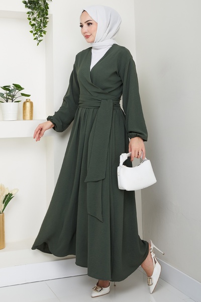 InStyle Khaki Suit with Belted Bolero and Skirt