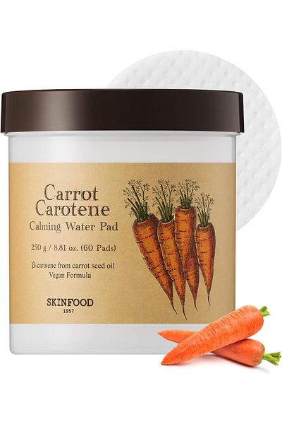 SKINFOOD SKINFOOD Carrot Carotene Calming Water Pad 250g (8.81 oz.) 60 Sheets - Redness Relief Soothing Facia