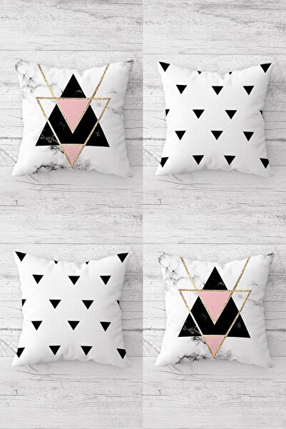 MENTEŞ HOME Σετ μαξιλαροθήκης καναπέ με κρυφό φερμουάρ με γεωμετρικό τρίγωνο ...