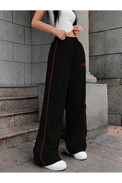 Touz Moda Heartbeat Oversize Elastic Waist Baggy Sweatpants
