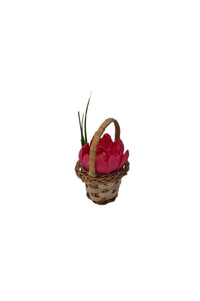 dalimag Basket, floral arrangement roses "Basket with flowers", soap flowers, water lily pattern, 30x