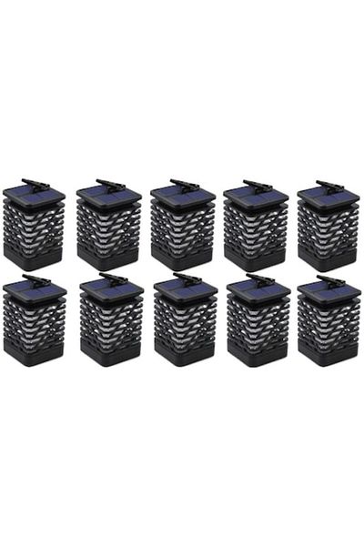 HOZRO Set 10 Lampi Solare HOZRO, Tip Flacara, Design Elegant