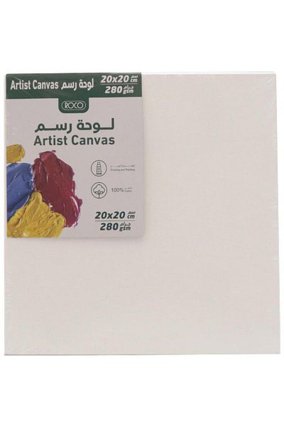 Roco Canvas Panel Board Square Rough Finish 20 X 20cm