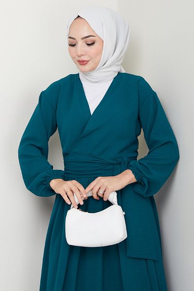 InStyle Set albastru petrol cu fustă bolero cu curea