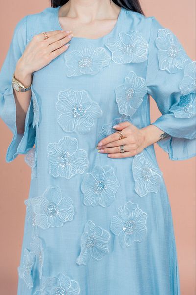 IKKXA Floral Embroidered Jalabiya