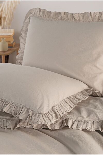 Macas Home Hemera %100 Pamuklu Fırfırlı Vintage Çift Kişilik Nevresim Takımı 200*220